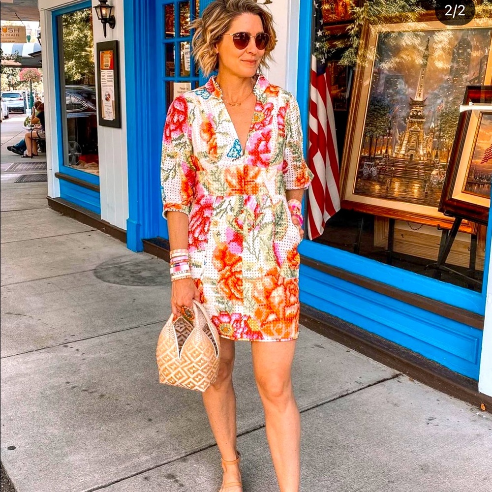 Farm Rio Floral eyelet mini dress XL